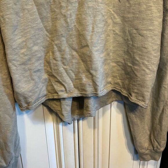 FREE PEOPLE Beach Cropped Burnout Slouchy Sweatshirt SP - Picture 5 of 8